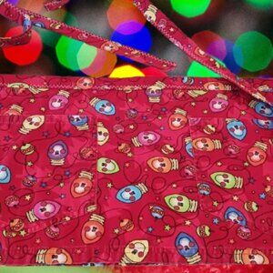 Fun Red Christmas Lights Cotton Half Apron